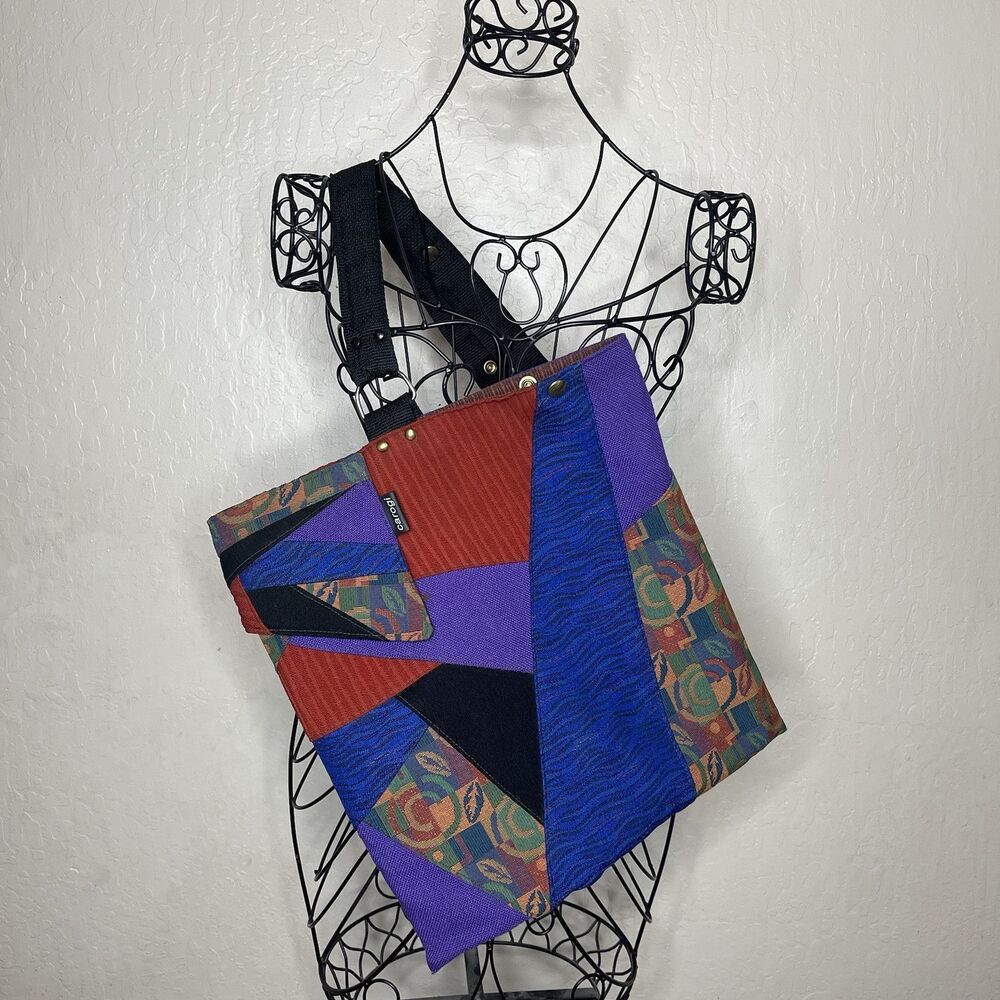 Carogi 4 Way Convertible Pocket Art Purple Tapestry Bag Backpack